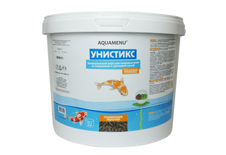 Корм АКВА МЕНЮ Унистикс, ведро 11л (2 кг), универсальный корм для прудовых рыб