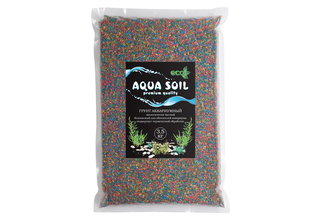 Грунт микс янтарный/голубой/розовый/зеленый фракция 3-5 мм, 3,5кг, AQUA SOIL