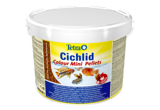 Tetra Cichlid Colour Mini 10 л (ведро) - корм для усиления и поддержания окраски цихлид в виде мини-гранул