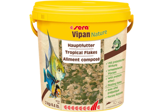 Sera Vipan Nature Large Flakes 10 л (2 кг) - универсальный корм для всех видов рыб (крупные хлопья)