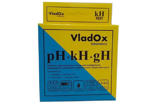 VladOx pH+gh+kh - набор из трёх тестов для определения водородного показателя, карбонатной и общей жесткости