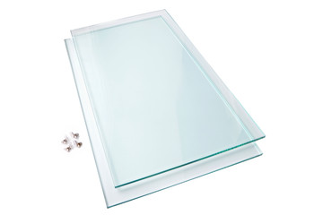 Комплект полированных стеклянных полок с фурнитурой для подставок Атолл 1000 (2 шт.10 мм.)