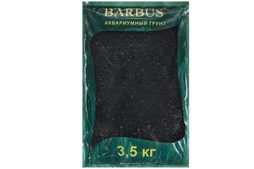 Грунт Barbus кварцит природный цветной, «Черный» 1-2 мм, 3.5 кг